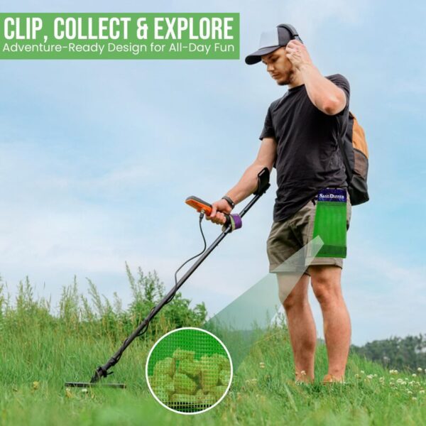 Sand Dipper Skinny Lightweight Shell Collecting Beach Bag with Carabiner Clip