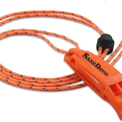61BV3256I3L._AC_SL1500_ Sand Dipper Loud Signal Whistle, Orange, Waterproof Pealess Design with Reflective Adjustable Lanyard, Double Sound Chamber, ABS Plastic, for Beach, Water Sports, Kayak, Boat, Hiking
