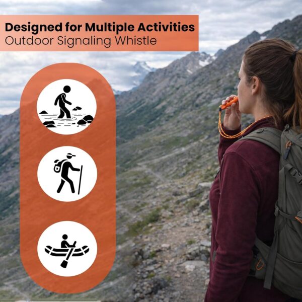 Sand Dipper Loud Signal Whistle, Orange, Waterproof Pealess Design with Reflective Adjustable Lanyard, Double Sound Chamber, ABS Plastic, for Beach, Water Sports, Kayak, Boat, Hiking