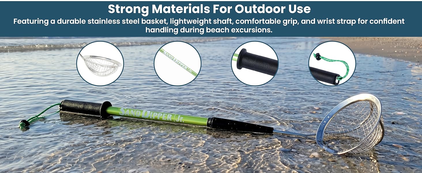 Compact Beachcombing Tool with Fixed Handle