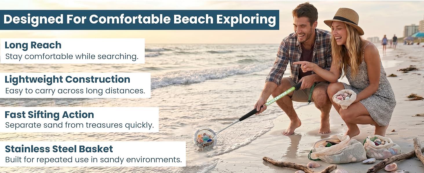 Lightweight Beach Scoop for Shelling and Sea Glass