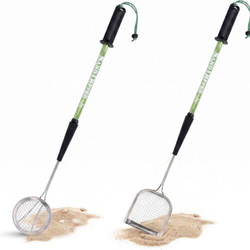 Sand Dipper Compact Beach Scoop - Green Sand Dipper Compact Beach Scoop for Shells, Sea Glass and Shark Teeth - Green