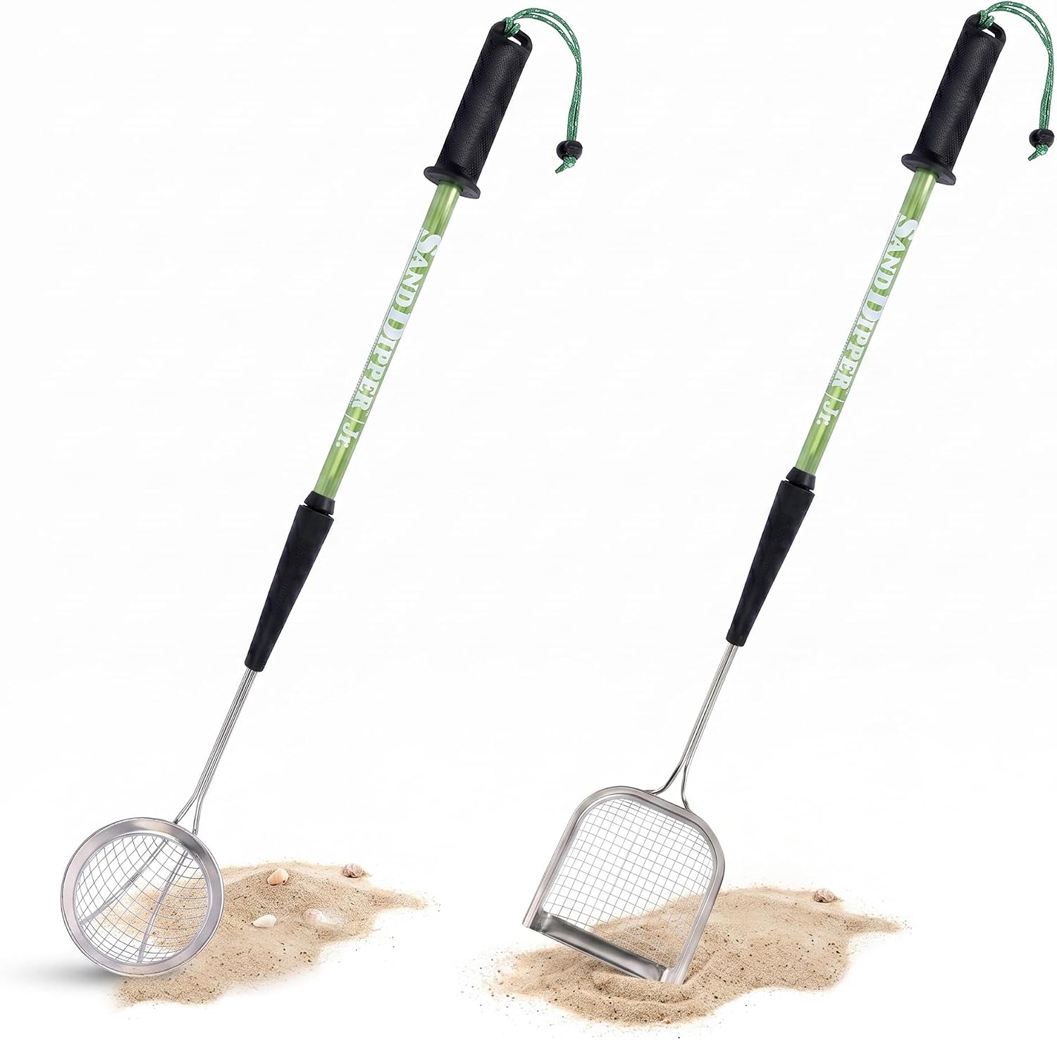 Sand Dipper Compact Beach Scoop for Shells, Sea Glass and Shark Teeth - Green
