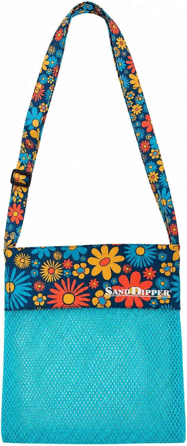 Sand Dipper Shell Collecting Beach Bag (Flower Power)